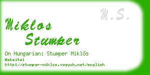miklos stumper business card